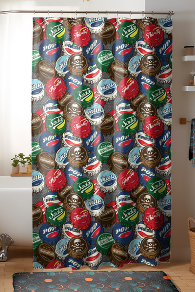 Moud's Завеса за душ, завеса за душ с мотив „Soda Cap“, завеса за вана, подар...