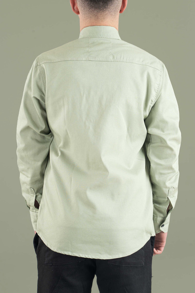 bombe Slim Fit Men's Denim Shirt Khaki