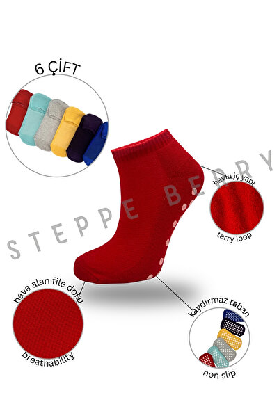 STEPPE BERRY Pack of 6 Women's Pilates Yoga Socks