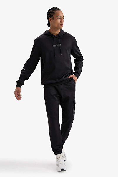 DeFacto D3741Axbk81 Black Defactofit Standard Fit Three Pocket Athlete Jogger Sweatpants