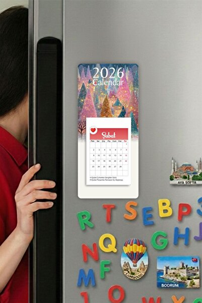 Tieni 2026 Takvimi | Buzdolabı Magnetli Takvim | Refrigerator Magnet Calendar |Kd1205