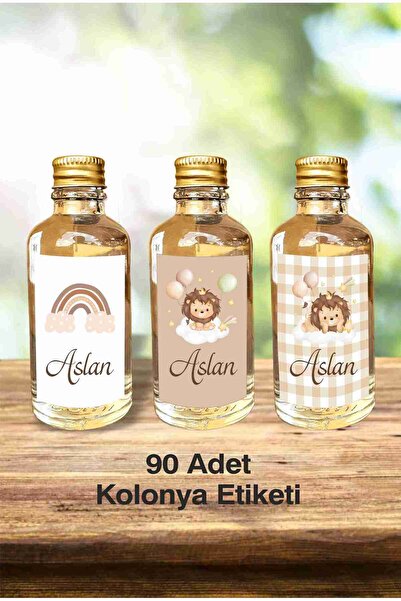 fırsatlar diyarı Aslan Tema Kolonya Etiketi - Parlak Kuşe Kesimli / 3x4,5 Cm ...