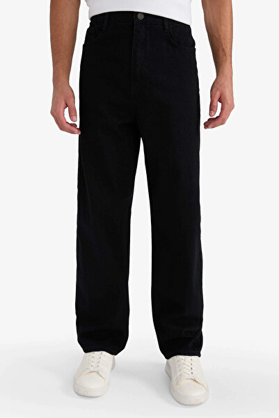 DeFacto E5388Axnm40 Black Baggy Fit Wide Leg Jeans