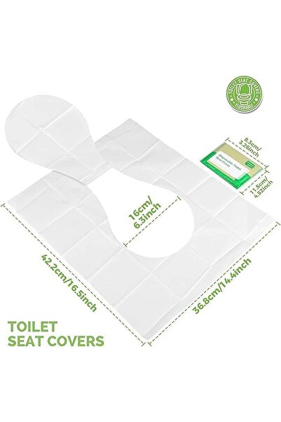 Generic 100 Toilet Seat Covers - Al-Mikoz Disposable Travel Covers for Adults & Children (Biodegradable)