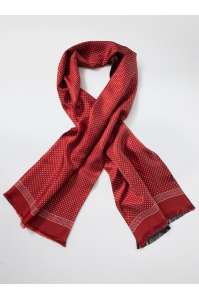 Codan Double-face Silk Scarf with Red Polka Dots