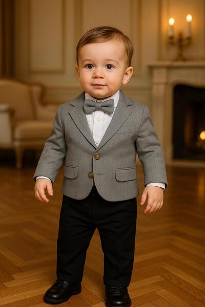 Pollito Baby Boy 4-Piece Set with Bodysuit and Jacket