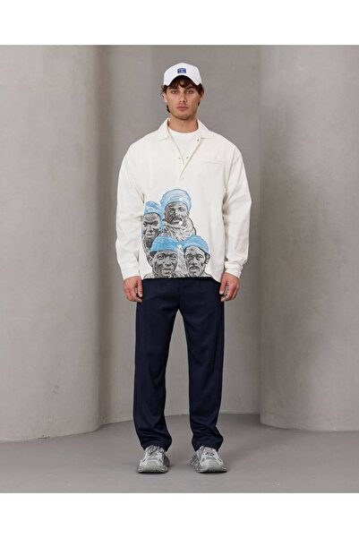 TÜZeMEN Yüz Printed Snap Button Shirt Jacket