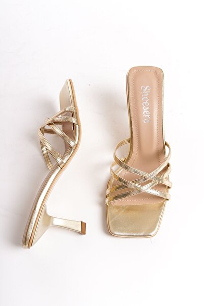 Redoxy Women's Special Design Thin Cross-Strapped Thin Heeled Evening Dress Slippers