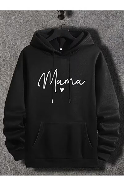 Marco Fresco Unisex Mama Printed Hooded Cotton Sweatshirt Hoodie