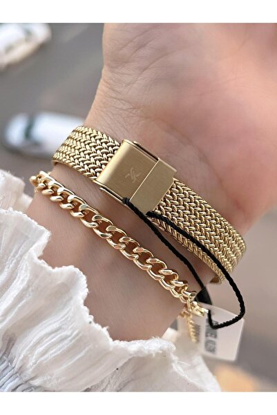 Daniel Klein 2 Years Warranty Wicker Cord 3 Atm Water Resistant Women Wristwatch+Bracelet F.Z.10970.2