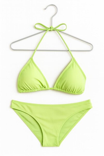 RAPAPA Light Green Triangle Bikini Set – Tie-Up 3838