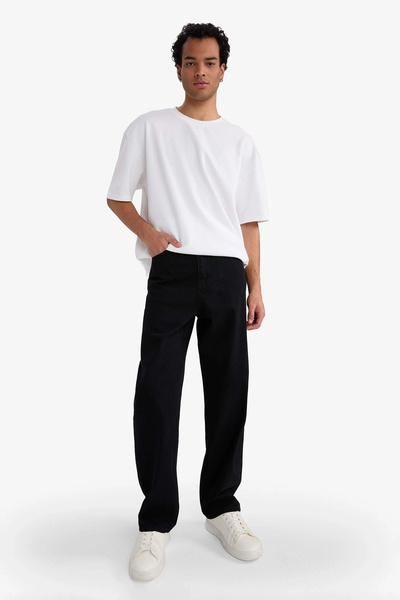 DeFacto E5388Axnm40 Black Baggy Fit Wide Leg Jeans