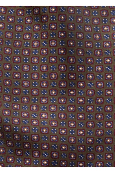 Codan Silk neck scarf with ornaments (dark green)