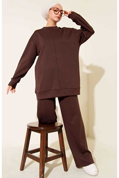 MODA VEDAT Women's Front Printed 0Y-Ho Fabric Double Set -156