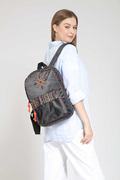 street&bagdnz Nubi Etnik Otantik Bohem Nakışlı Desenli Sırt Çantası Günlük Se...