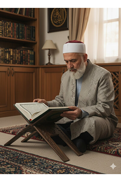 DNC Art&Deco El Yapımı Ahşap Oyma Rahle. Kitap Tutucu Katlanabilir, Dekoratif...