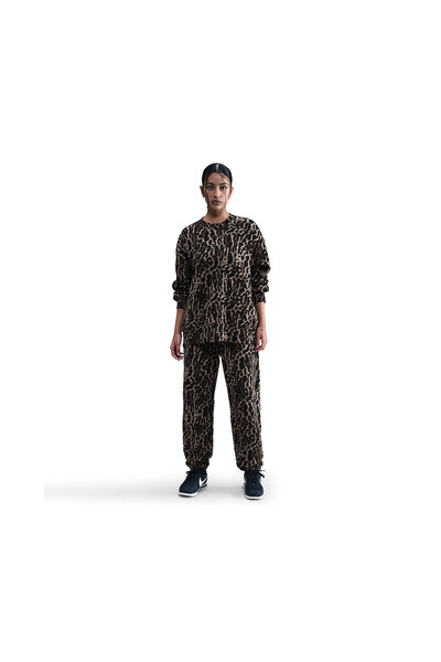 Nike Women's tracksuit bottoms w nsw phnx flc hr os aop pnt leopard print tracksuit bottoms