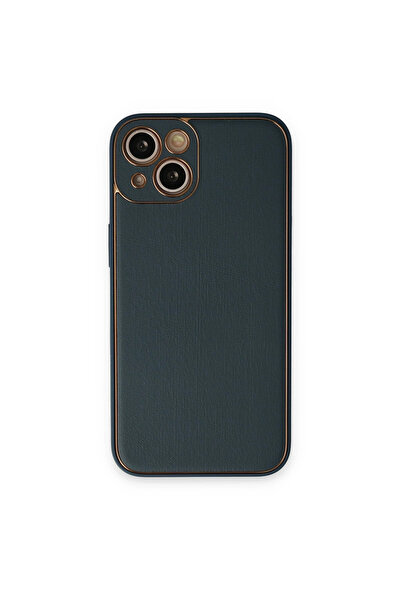 eco port جراب آيفون 14 بلس غطاء سيليكون جلد كوكو - أخضر