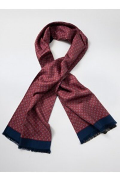 Codan Double-face Tie Scarf with Ornaments, Wine Red