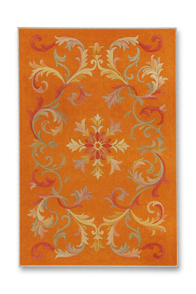 Rugs Modern Halı سجادة ديكور حديثة من MOSSO بنقوش برتقالية ونقوش زهور منسوجة ...