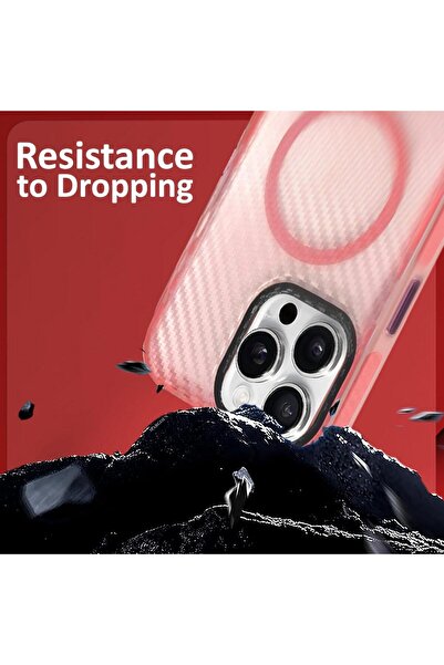 Margoun iPhone 16 Pro Max Carbon Fiber Hard PC Case - Pink