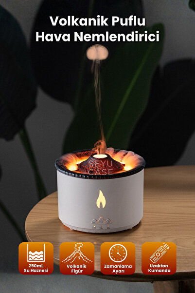 SEYUCASE Volkanik Puflu Hava Nemlendirici Aroma Difüzörü Aromaterapi Buhar Ma...