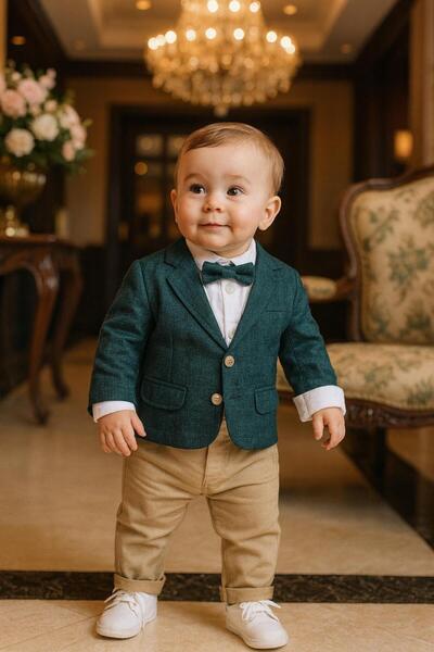 Pollito Baby Boy 4-Piece Set with Bodysuit and Jacket