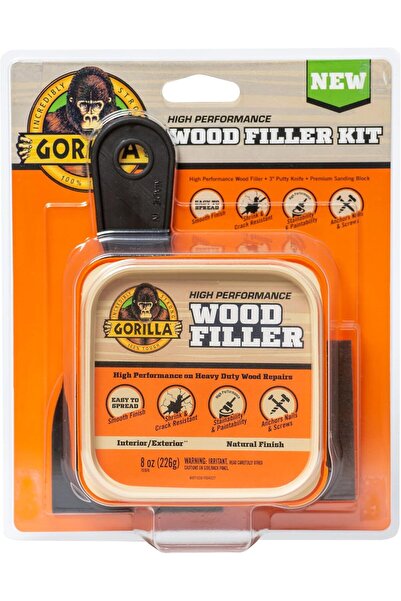 GORILLA All Purpose Wood Filler Wood Repair Kit with Putty Knife and Sanding Block