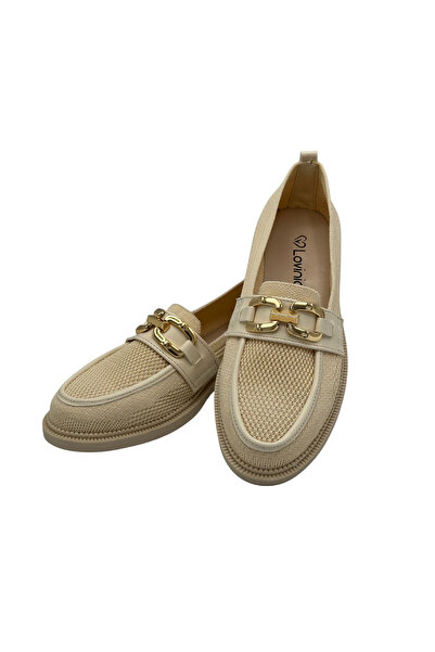 BENGASO Buckle Detailed Knitwear Loafer Casual Women's Ballet Shoes