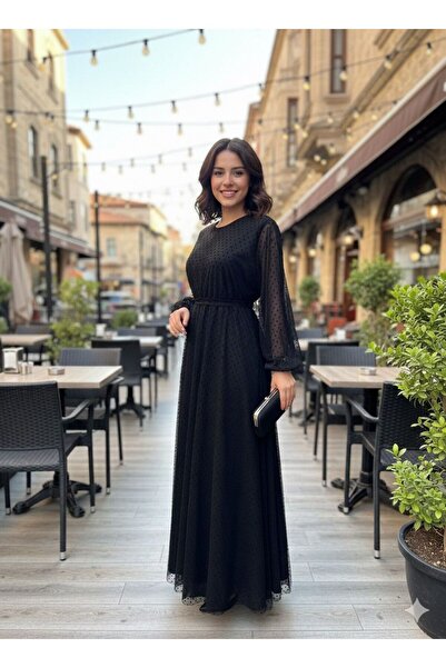 MY DREAM DM LİFE PUANTİYE TÜL DETAYLI ELBİSE