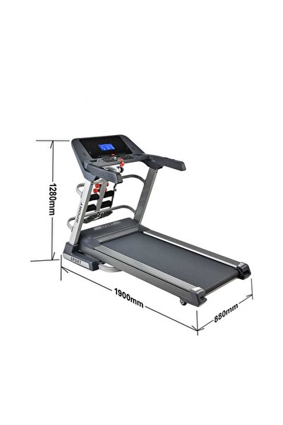 BUNCA Treadmill with display for speed, distance, incline, time, heart rate, and calories burned; 4 HP motor, 20% incline, 160 kg weight capacity