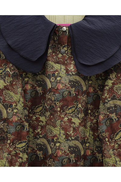 MissRunin Apron Collar Half Buttoned Slit Quilted Tunic