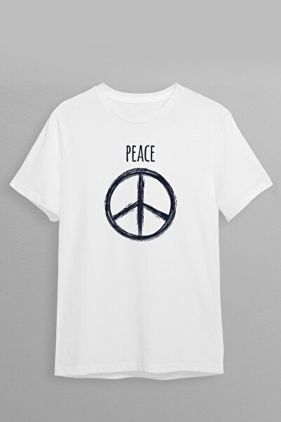 Justime Design World Peace One Front Print Oversized Cotton Crew Neck Unisex ...