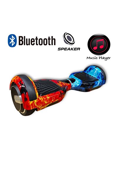 CityMate Elektrikli Kaykay Hoverboard Bluetooth Hoparlörlü 6.5 Inch Akıllı Dengeli - Alevli Desen