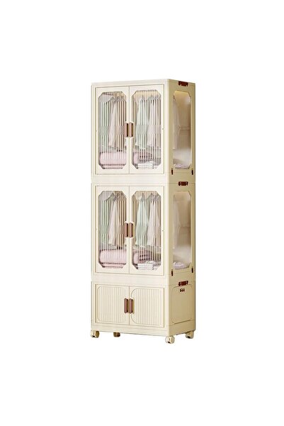 KEKE 2 Layers Stylish Multi-Functional Storage 2 Cabinet & 1 Wardrobe