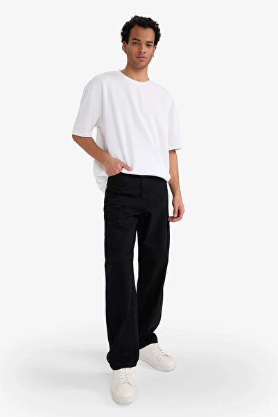 DeFacto E5388Axnm40 Black Baggy Fit Wide Leg Jeans
