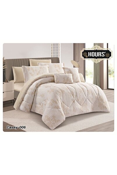 HOURS Casei 4-piece winter bedspread, double faux fur with velvet