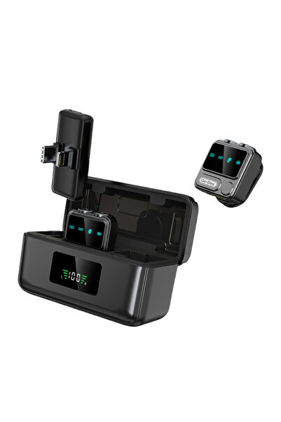 Go-Des Go Des GD-WS 307 2-in-1 Noise Cancelling Wireless Lavalier Microphone with Type-C & Lightning Chargi
