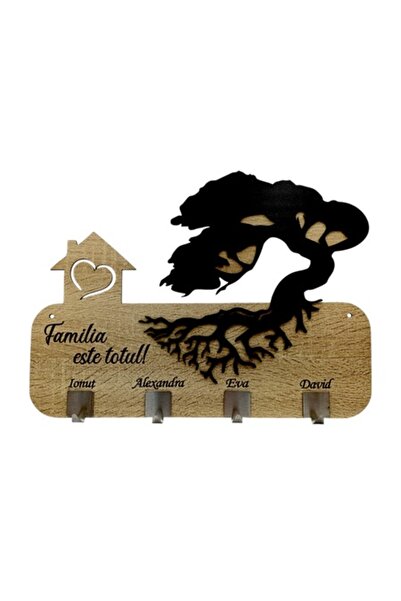 OEM Wooden key hanger, blank - Personalized gift with message for Family, 40x30cm