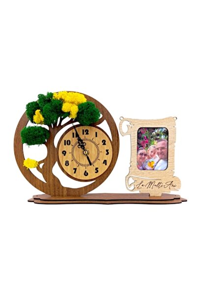 OEM Ceas bonsai cu licheni și ramă foto pentru familie/prieteni, La multi ani...