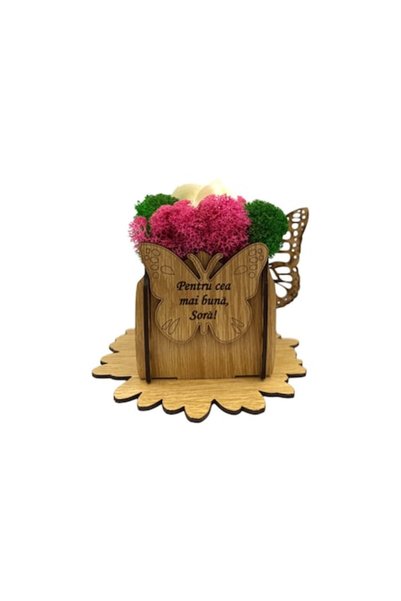 OEM Cutie decorativă personalizată în formă de inimă cu mușchi roșu stabiliza...