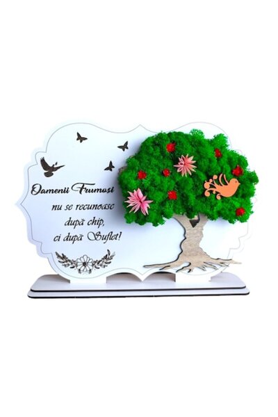 OEM Operă de artă în formă de copac cu licheni stabilizați, mesaj personaliza...