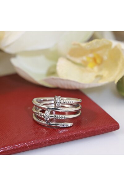 STAİNLES خاتم ذهبي ملتف بتفاصيل حجرية قابلة للتعديل