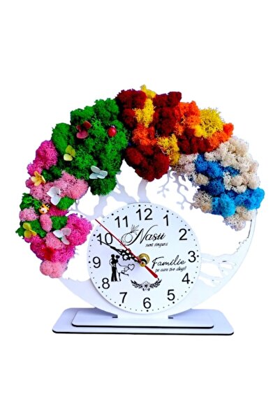 OEM Ceas decorativ „Pomul Vieții” — Personalizat pentru Nași, alb, 25 cm