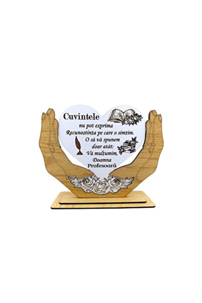 OEM Heart in Hands Plaque - Personalized Teacher Message, 20x15 cm