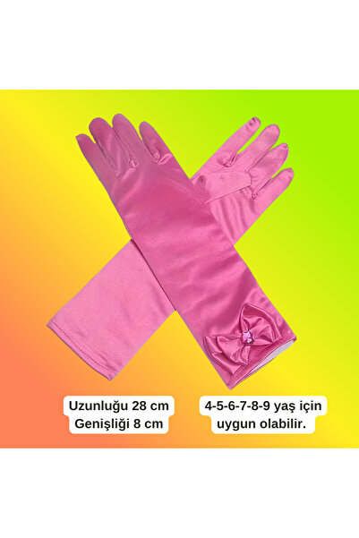 darko Pembe Prenses Eldiven Kız Çocuk Parti Doğumgünü Eldiveni Kız Çocuğu Eld...