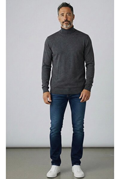 BİLGENS BUTİK Ανδρικό πλεκτό πουλόβερ με γιακά μισό-ψηλό