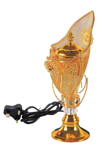 BoSidin Electric Incense Burner Oud Mabkhara Elegant Design Gold for Home Fra...