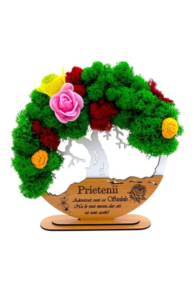 OEM Tree of Life picture with stabilized moss, personalized 'True friends are...