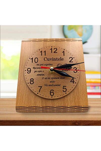 OEM Desk clock, personalized gift with standard message for boss/employee/director/teacher, 22x16 cm, br